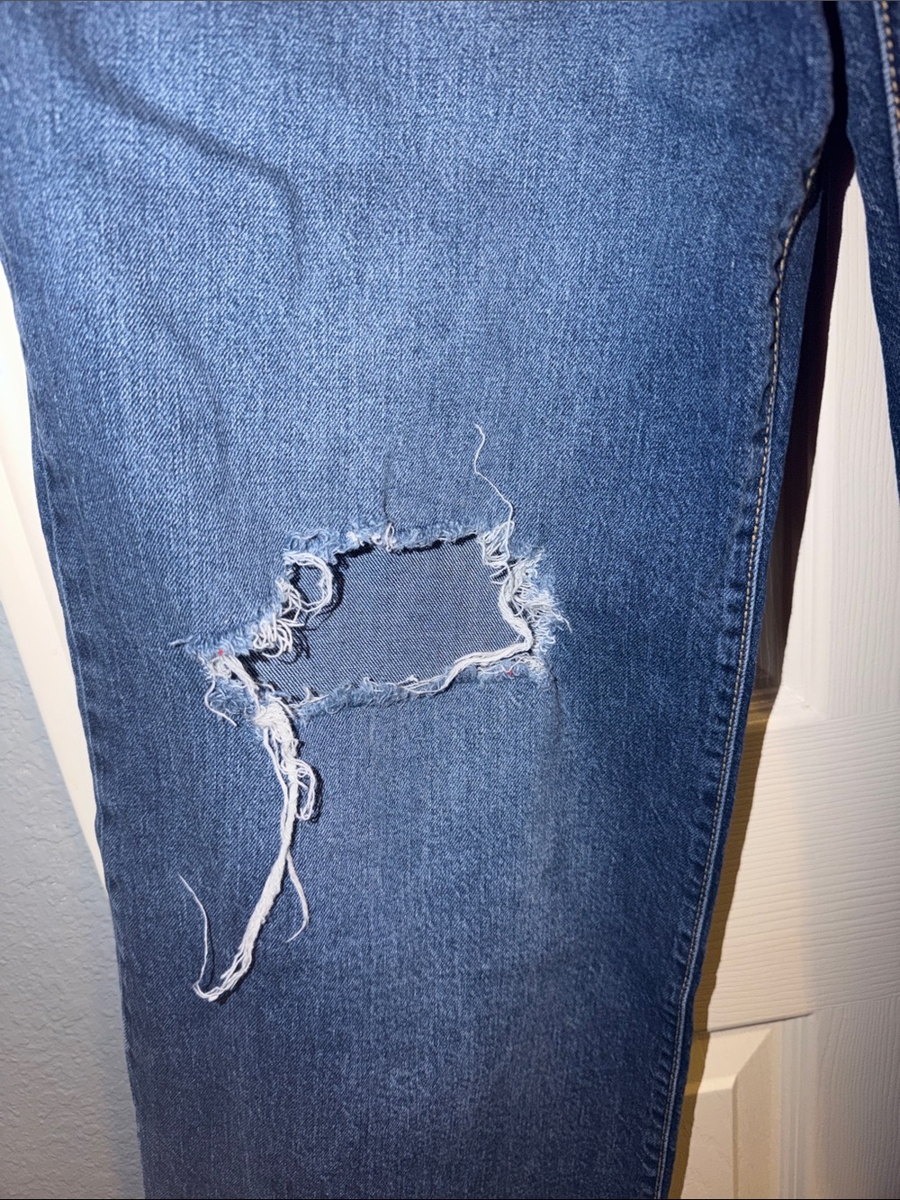 wild fable Dark Blue Distressed Wide-Leg Jeans - Picture 5 of 13